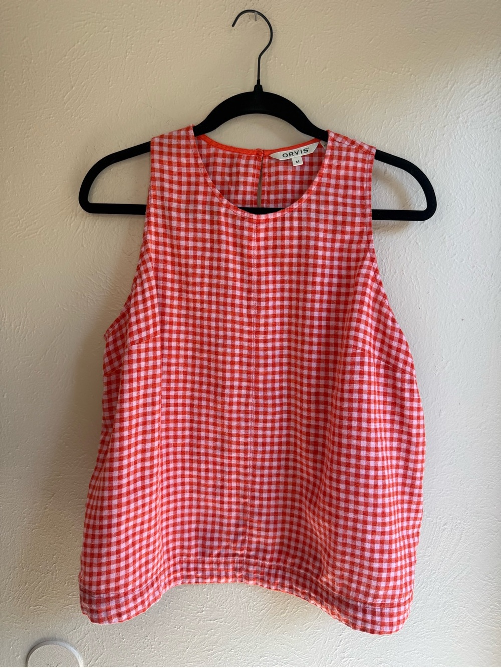Orvis Red & Pink Gingham Sleeveless Tank Top